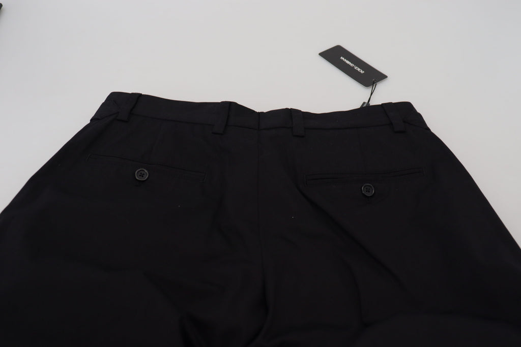 Schwarze Chino-Stoffhose aus Baumwolle