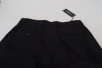 Schwarze Chino-Stoffhose aus Baumwolle
