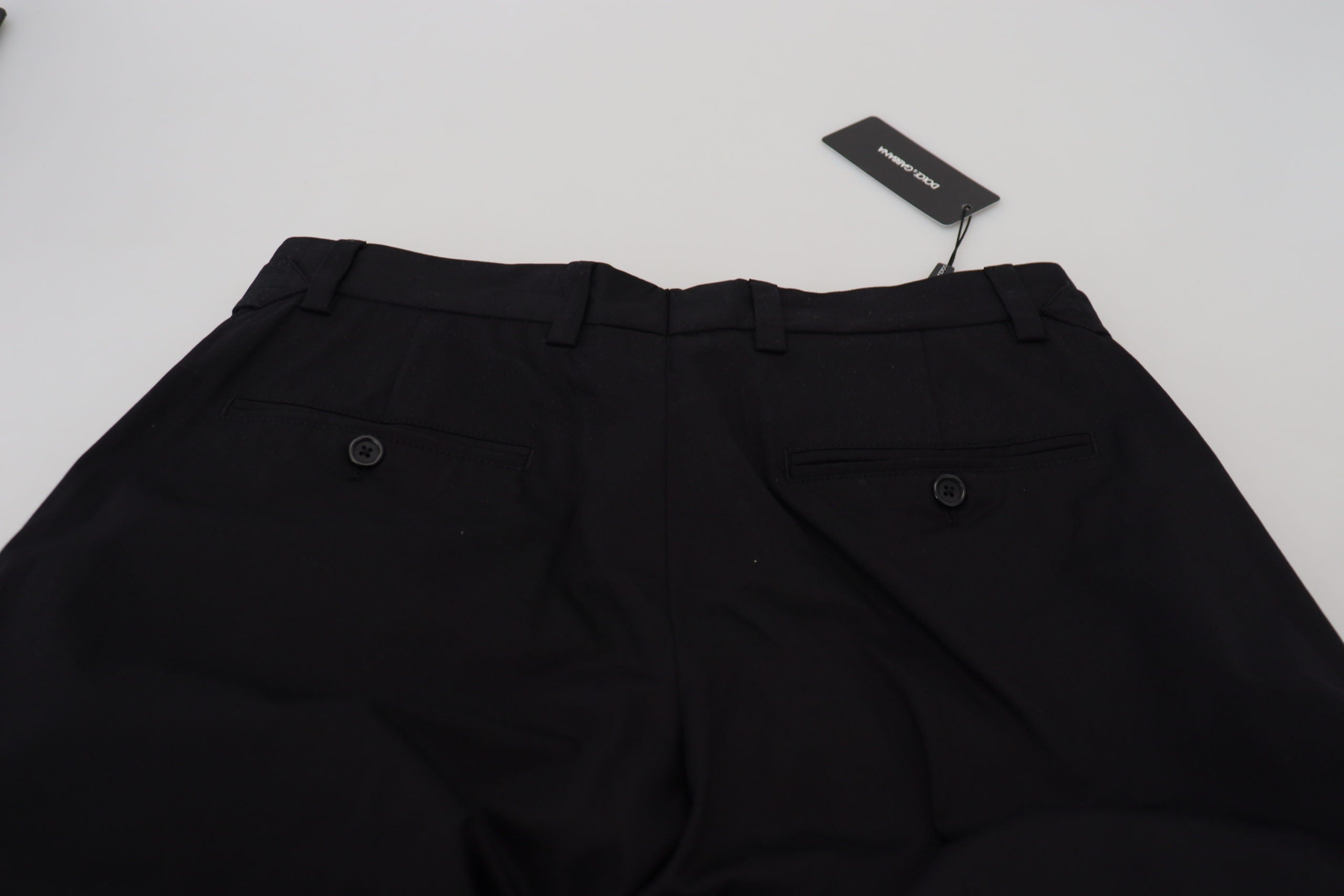 Schwarze Chino-Stoffhose aus Baumwolle