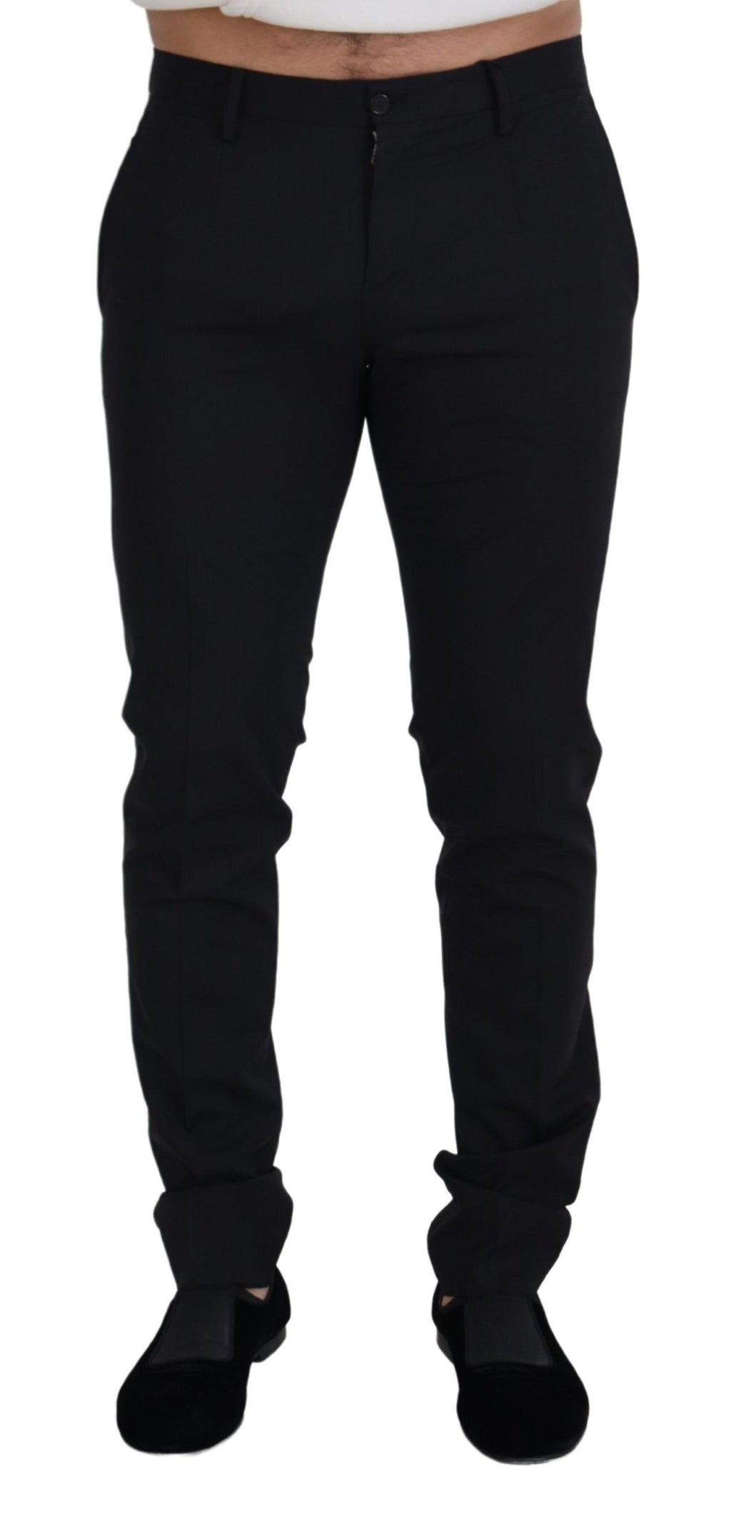 Schwarze Chino-Hose aus Wolle