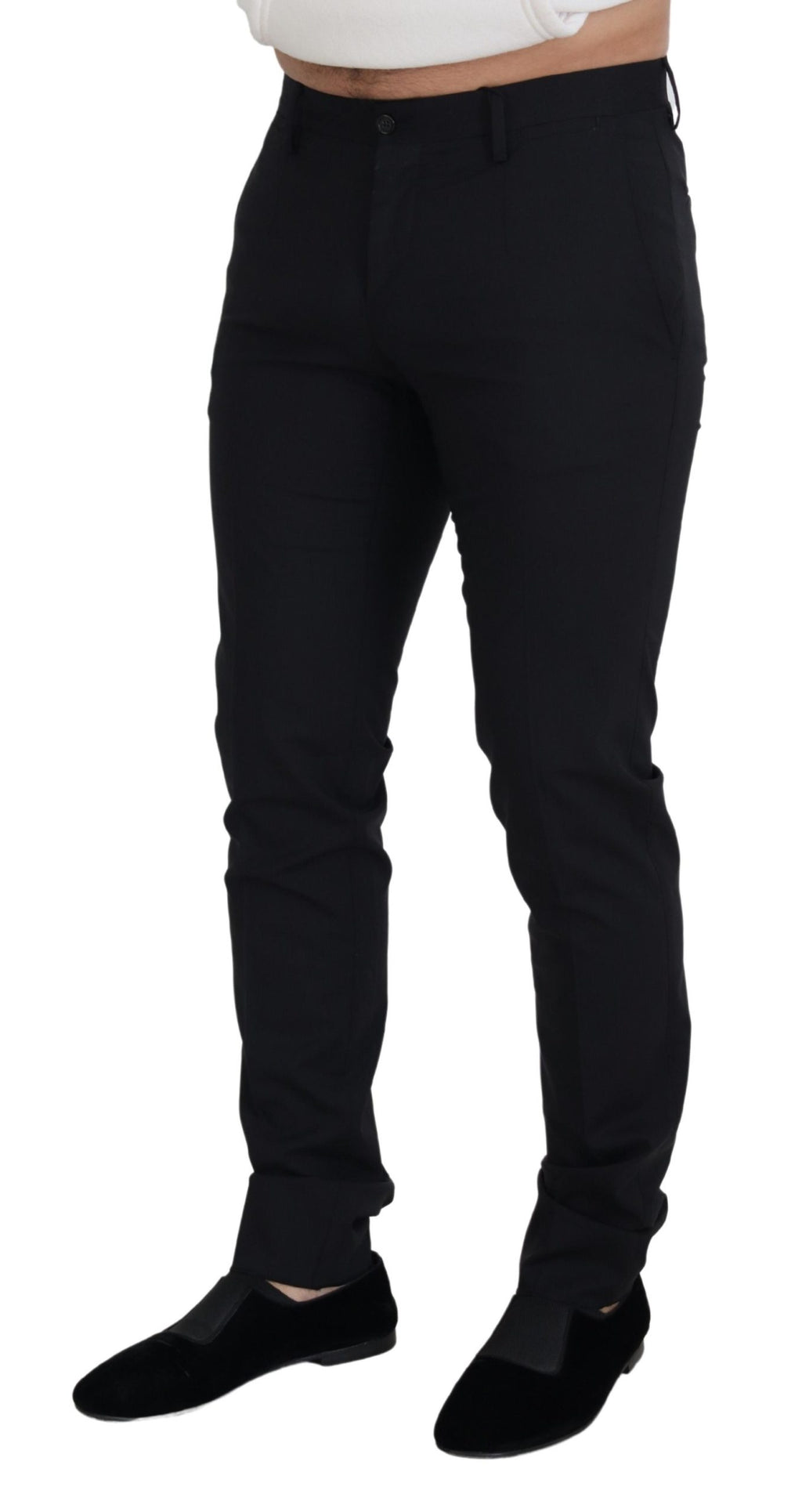 Schwarze Chino-Hose aus Wolle