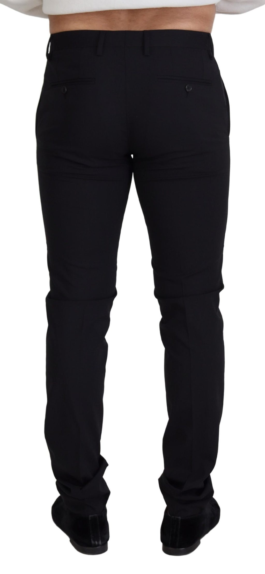 Schwarze Chino-Hose aus Wolle