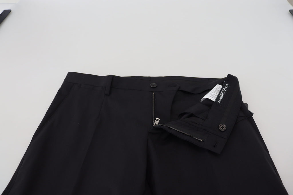 Schwarze Chino-Hose aus Wolle
