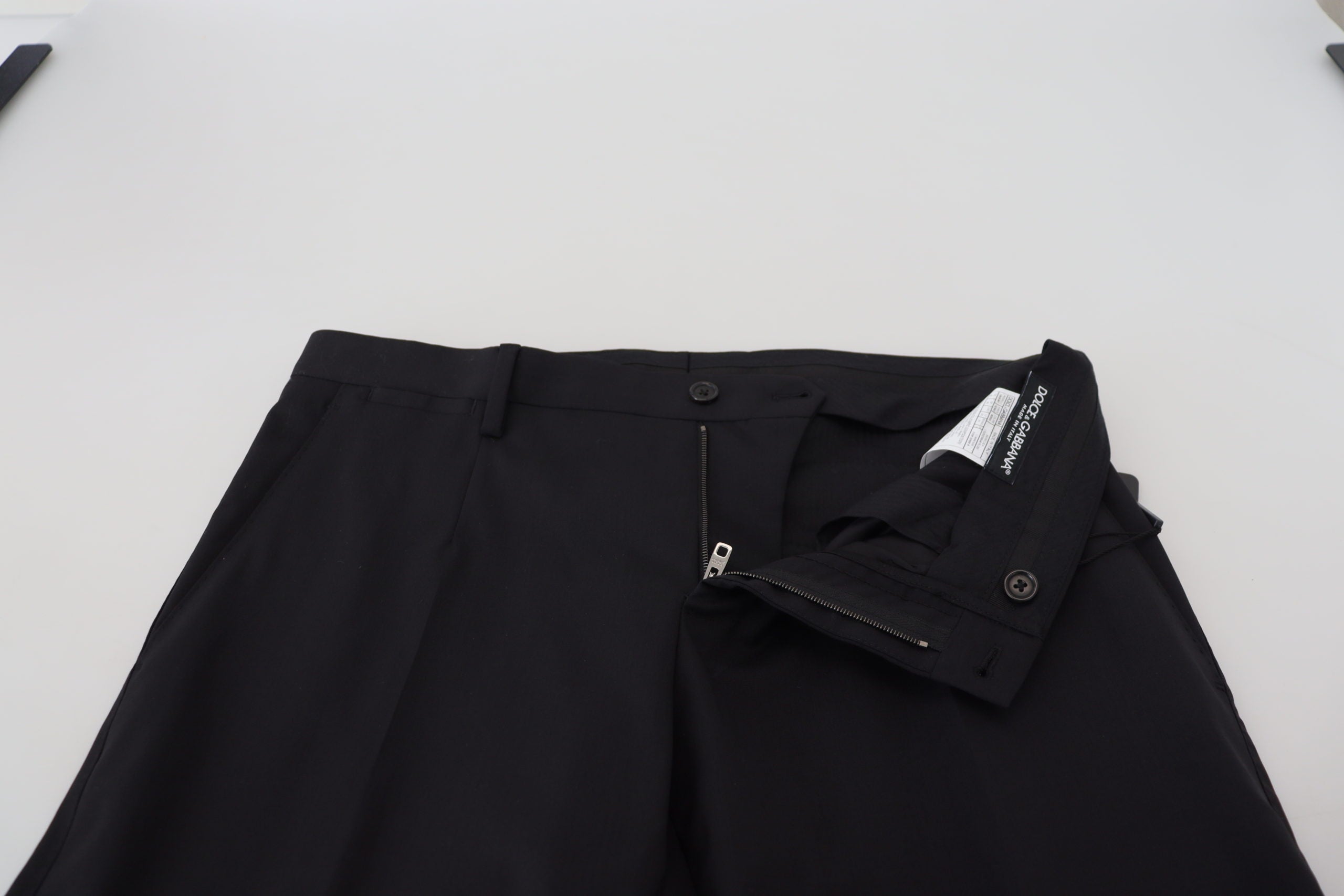 Schwarze Chino-Hose aus Wolle