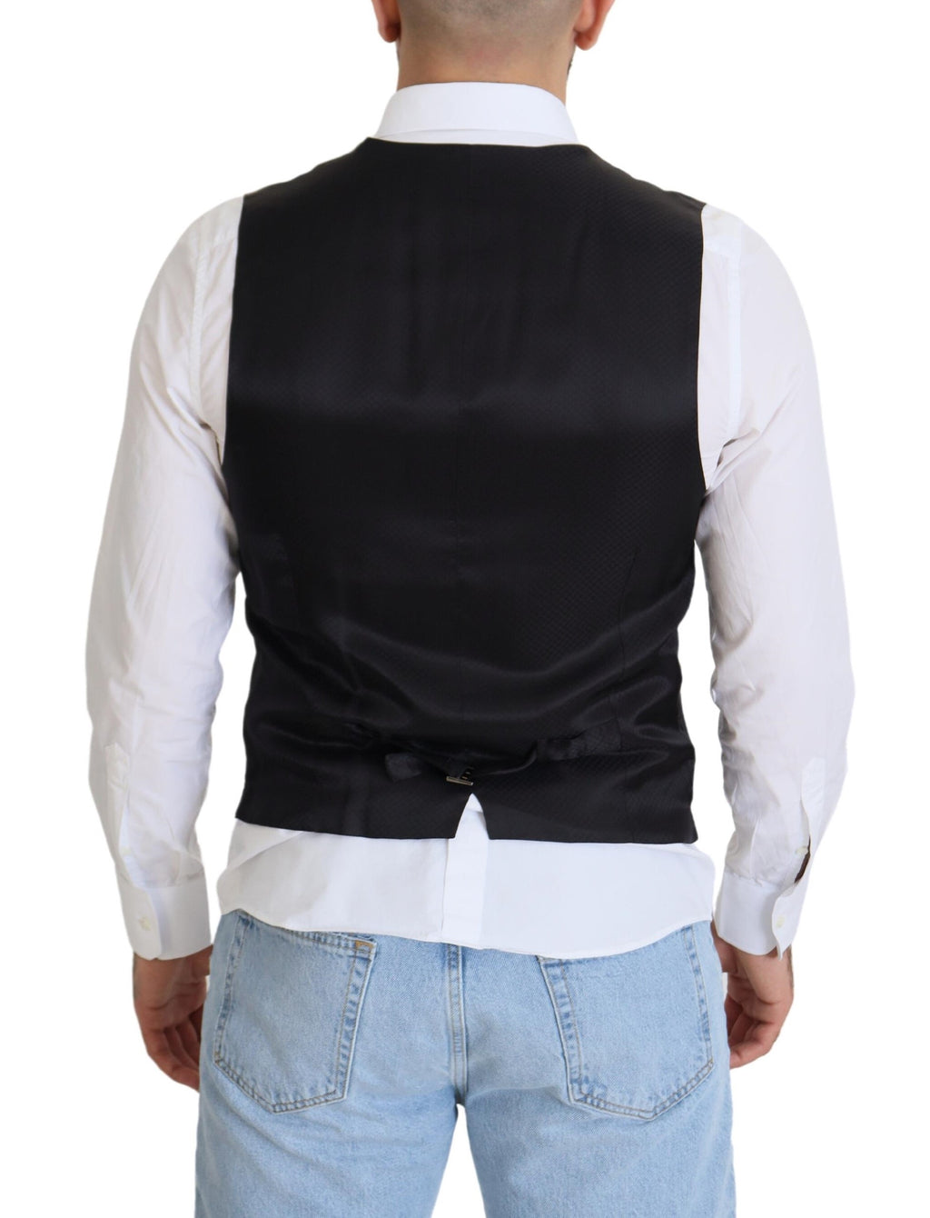 Schwarze Weste aus Wolle mit Stretchanteil