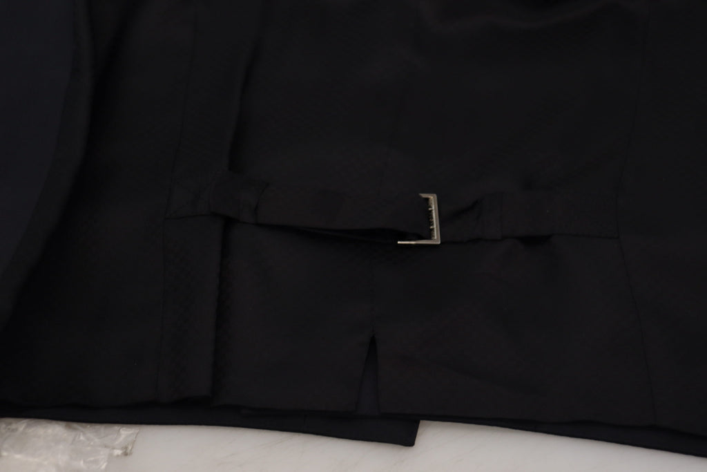 Schwarze Weste aus Wolle mit Stretchanteil