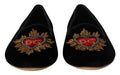 Schwarze DG Sacred Heart Patch Slip-On Flats