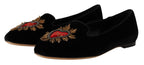 Schwarze DG Sacred Heart Patch Slip-On Flats