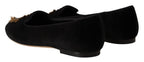 Schwarze DG Sacred Heart Patch Slip-On Flats