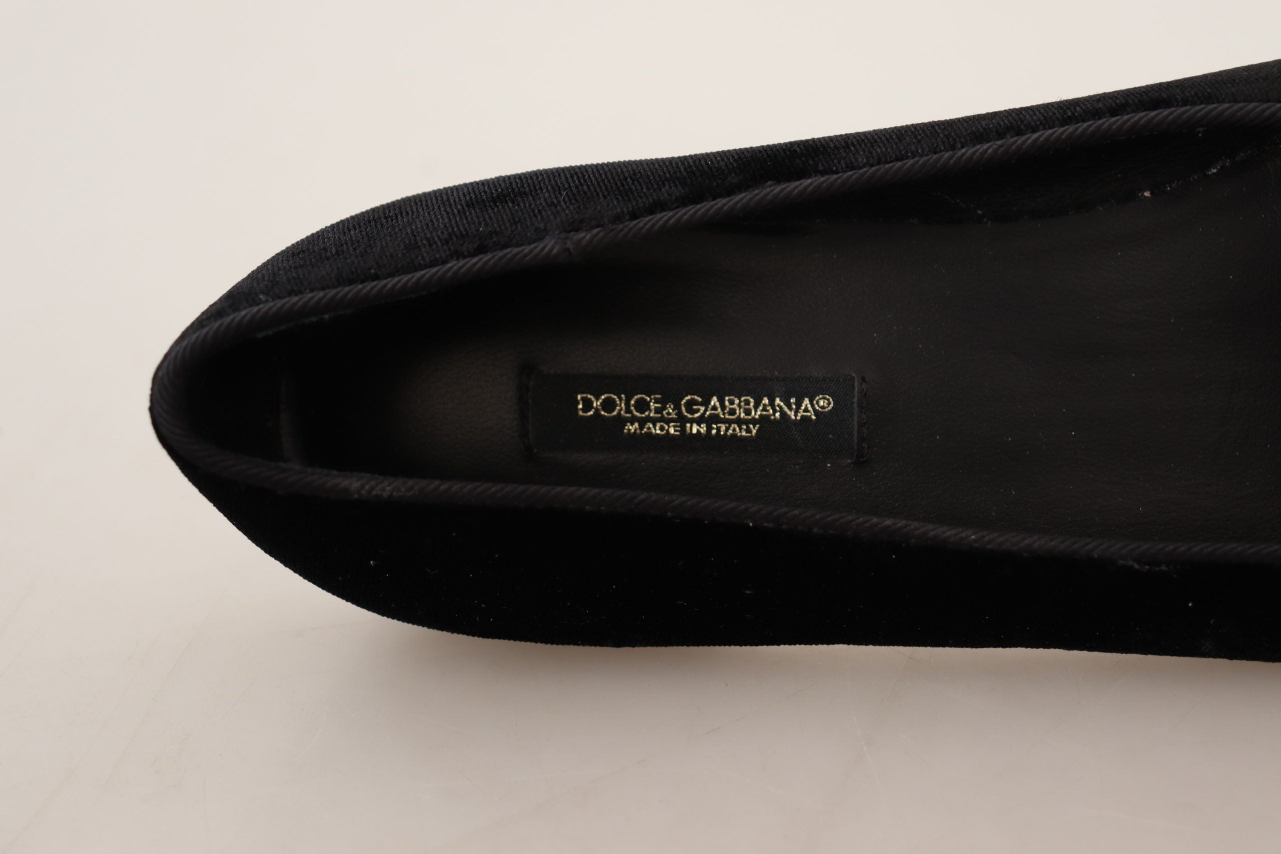 Schwarze DG Sacred Heart Patch Slip-On Flats