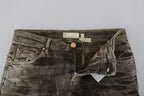 Graue Washed-Cotton-Cord Slim Fit Herrenjeans