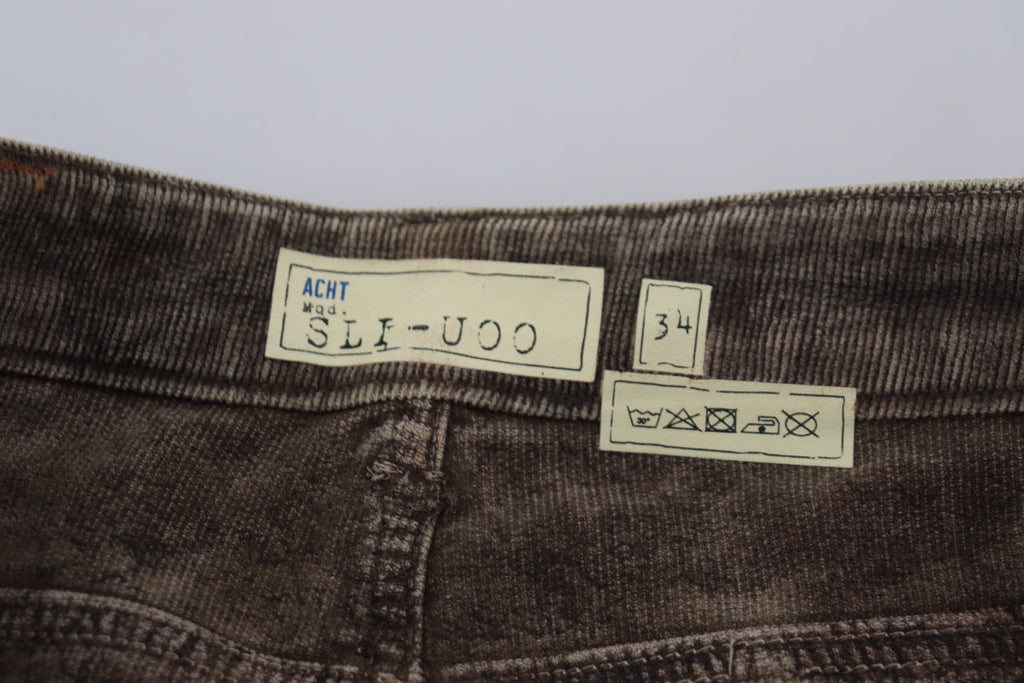 Graue Washed-Cotton-Cord Slim Fit Herrenjeans