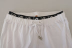 White Cotton Logo Loose Men Pants