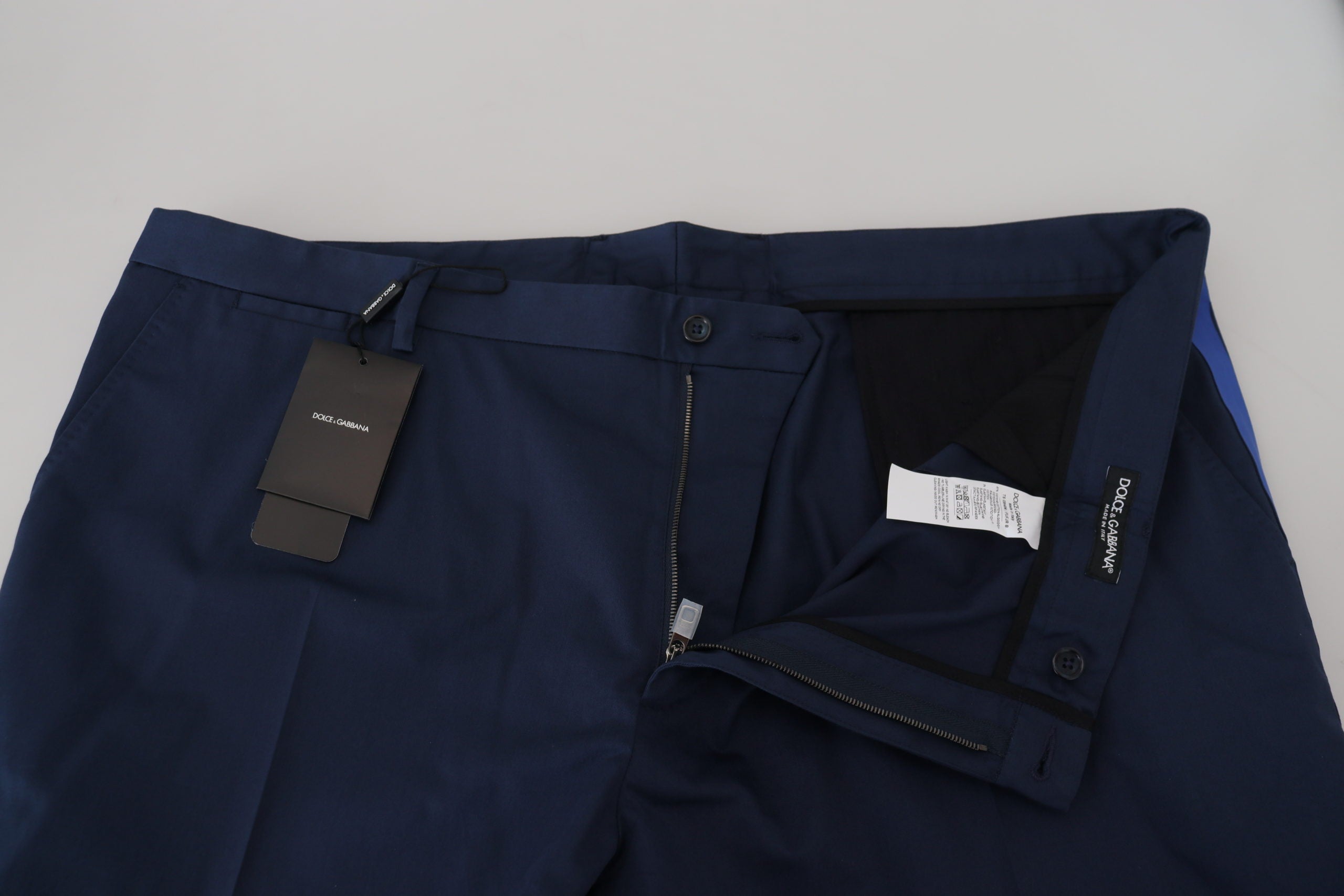 Blaue Baumwoll-Herren-Cropped-Hose
