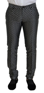 Black White Silk MARTINI Slim Fit Suit