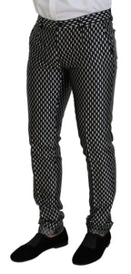 Black White Silk MARTINI Slim Fit Suit