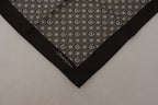 Black Patterned DG Logo Square Handkerchief Scarf