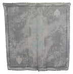 Grau bedruckter Schal Foulard Fransen Schal