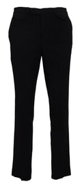 Schwarze gerade geschnittene Business-Hose für Herren aus Baumwolle
