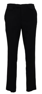 Schwarze gerade geschnittene Business-Hose für Herren aus Baumwolle