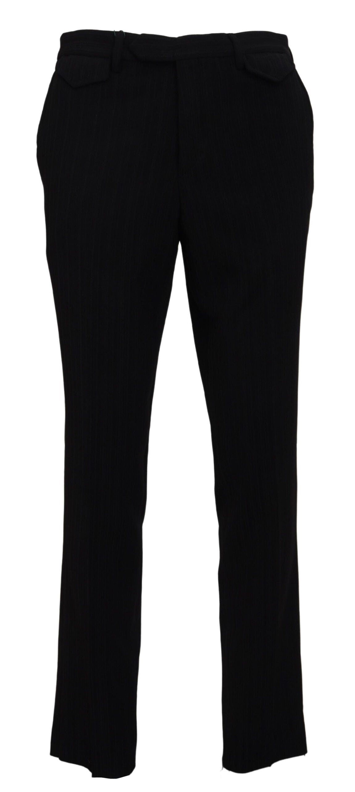 Schwarze gerade geschnittene Business-Hose für Herren aus Baumwolle