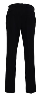 Schwarze gerade geschnittene Business-Hose für Herren aus Baumwolle