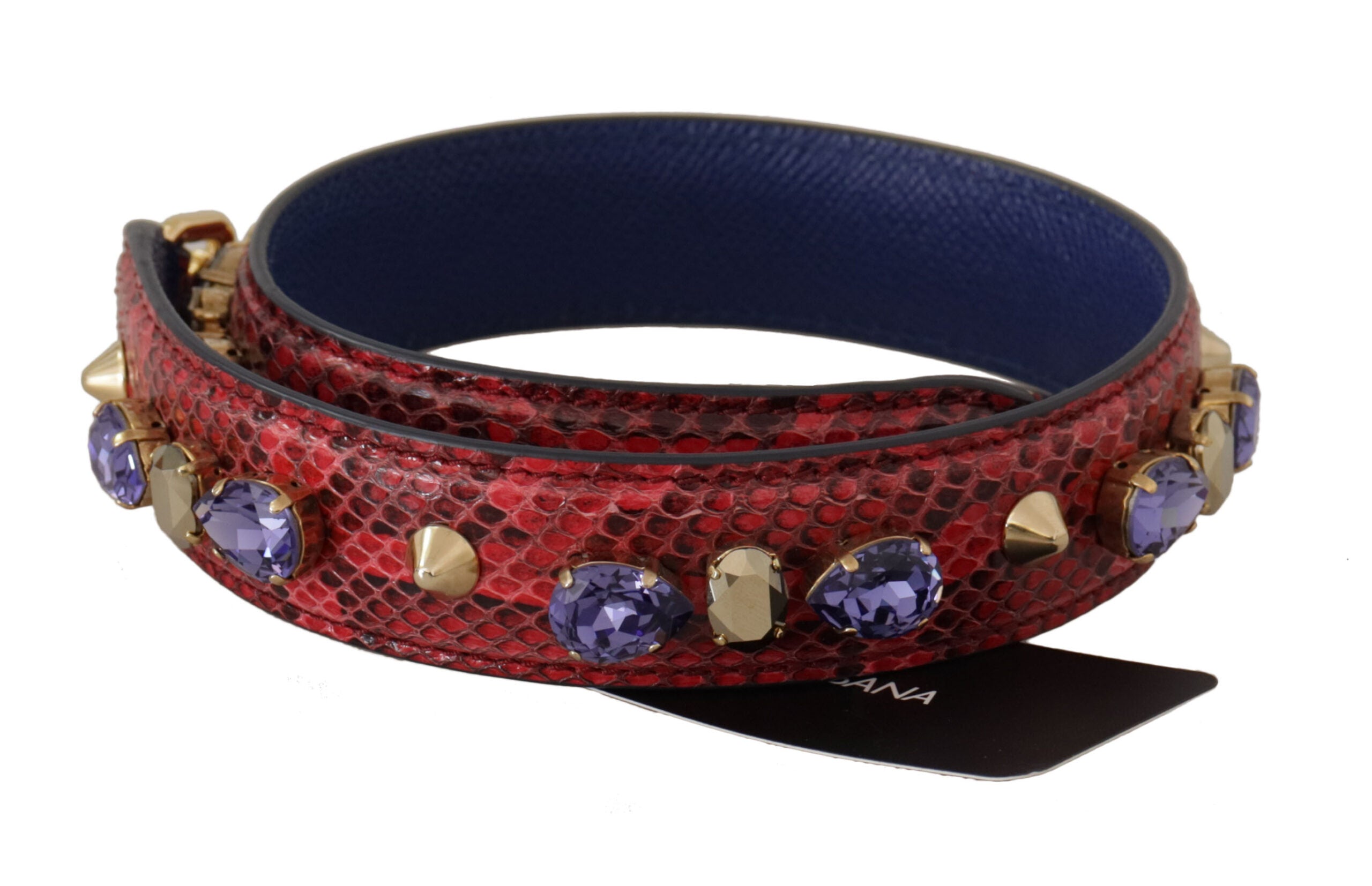 Rote Exotic-Leder Kristalle Tasche Schultergurt
