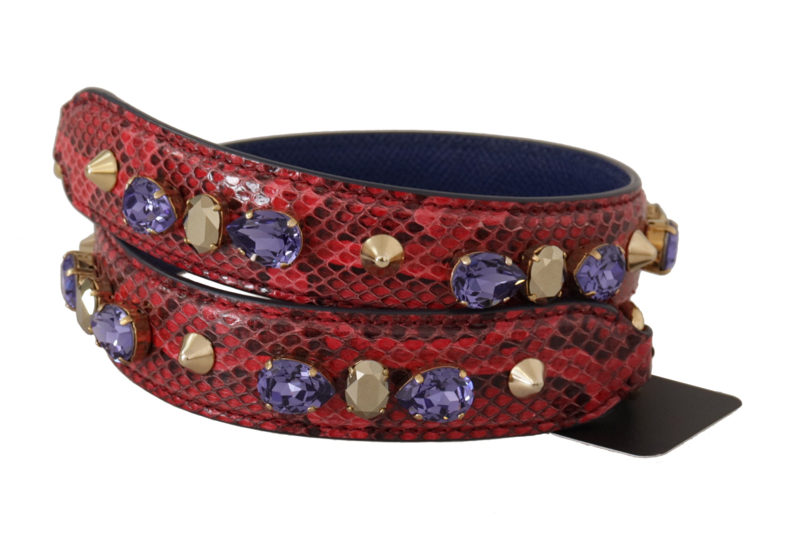Rote Exotic-Leder Kristalle Tasche Schultergurt