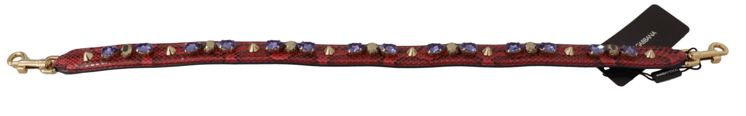 Rote Exotic-Leder Kristalle Tasche Schultergurt