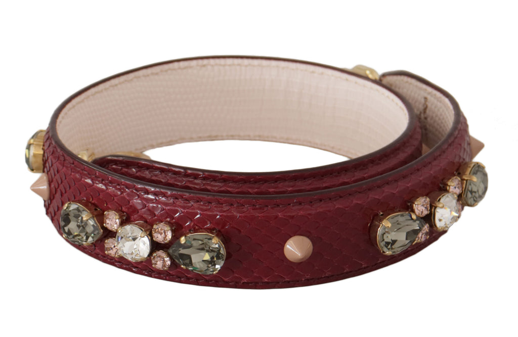 Bordeaux Leder Kristalle Tasche Schultergurt