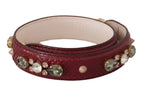 Bordeaux Leder Kristalle Tasche Schultergurt