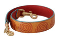 Orange Ledertasche mit Wirbelmuster Schultergurt