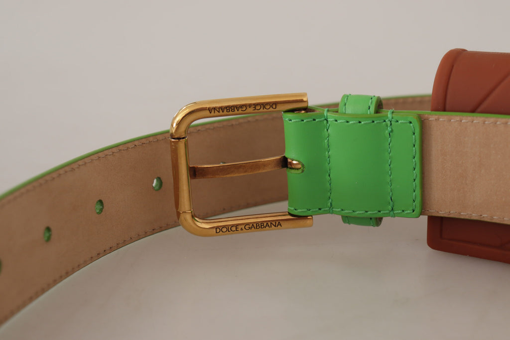 Green Leather Devotion Heart Micro Bag Headphones Belt