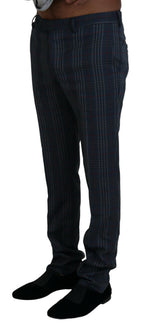 Herrenhose aus reiner Schurwolle, grau, kariert