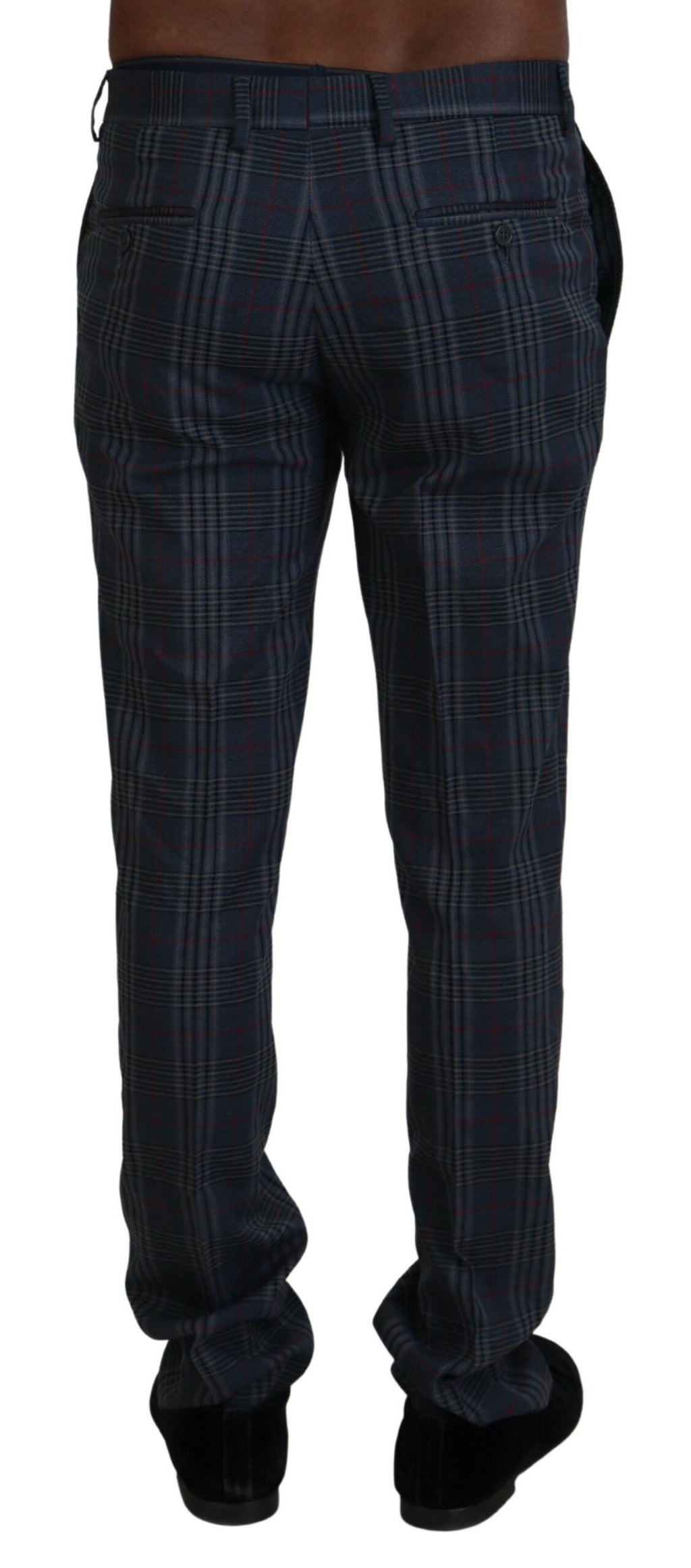 Herrenhose aus reiner Schurwolle, grau, kariert