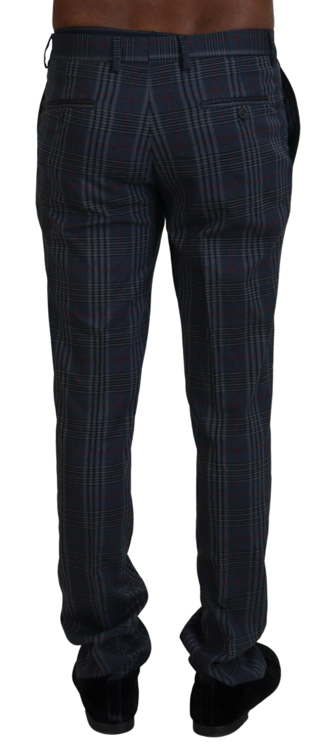 Herrenhose aus reiner Schurwolle, grau, kariert