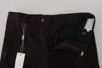 Brown Straight Fit Formal Men Pants