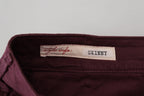 Bordeauxrote Stretch-Baumwoll-Skinny-Freizeithose für Herren