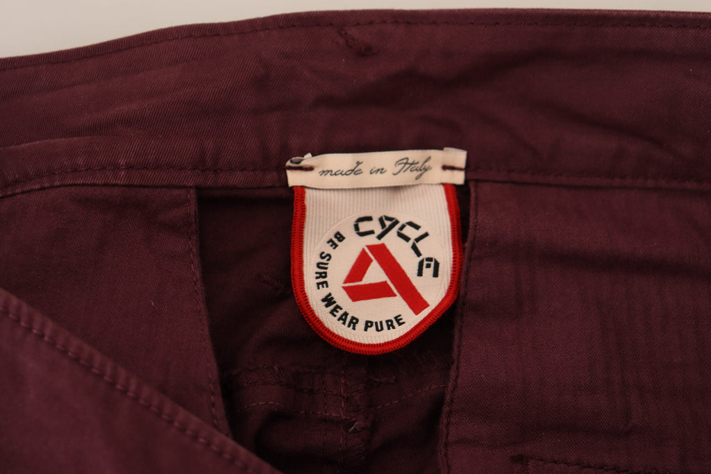 Bordeauxrote Stretch-Baumwoll-Skinny-Freizeithose für Herren