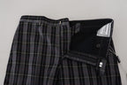 Gray Checkered Slim Fit Men Pants