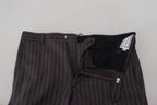 Brown Stripes Slim Fit Men Pants