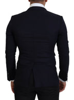 Blauer Blazer aus Schurwolle Taormina