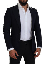 Blauer Blazer aus Schurwolle Taormina