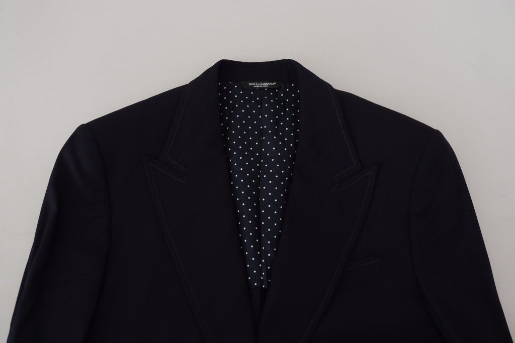 Blauer Blazer aus Schurwolle Taormina