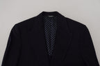 Blauer Blazer aus Schurwolle Taormina