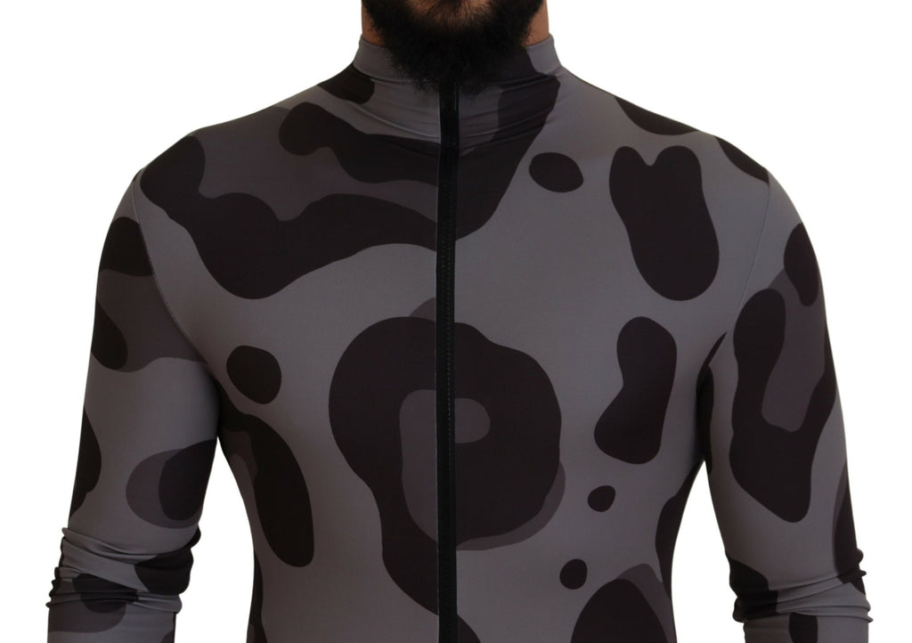 Grau gemusterte Taucheranzug-Badekleidung aus Polyester