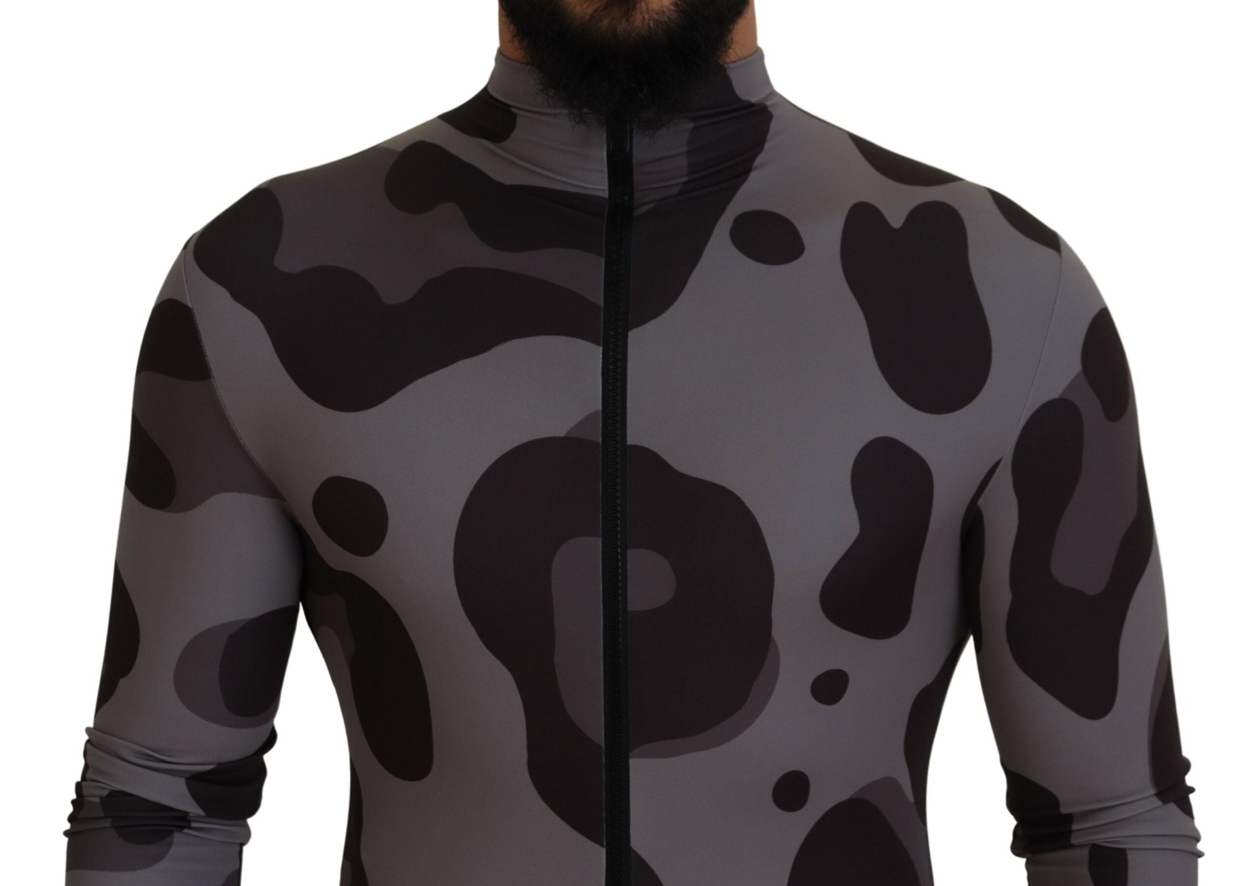 Grau gemusterte Taucheranzug-Badekleidung aus Polyester