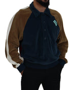 Mehrfarbiger Baumwoll-Pullover mit Kragen