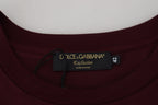 Maroon Printed Short Sleeves Men T-shirt