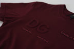 Maroon Printed Short Sleeves Men T-shirt